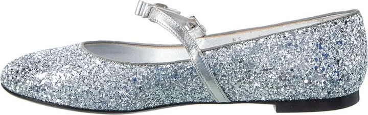 Ferragamo Lizz Glitter & Leather Ballet Flat - Image 2