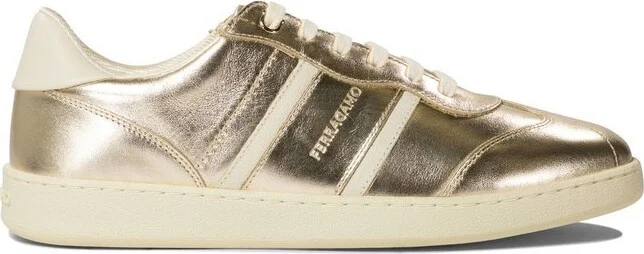 Ferragamo Logo Embessed Lace-Up Sneakers
