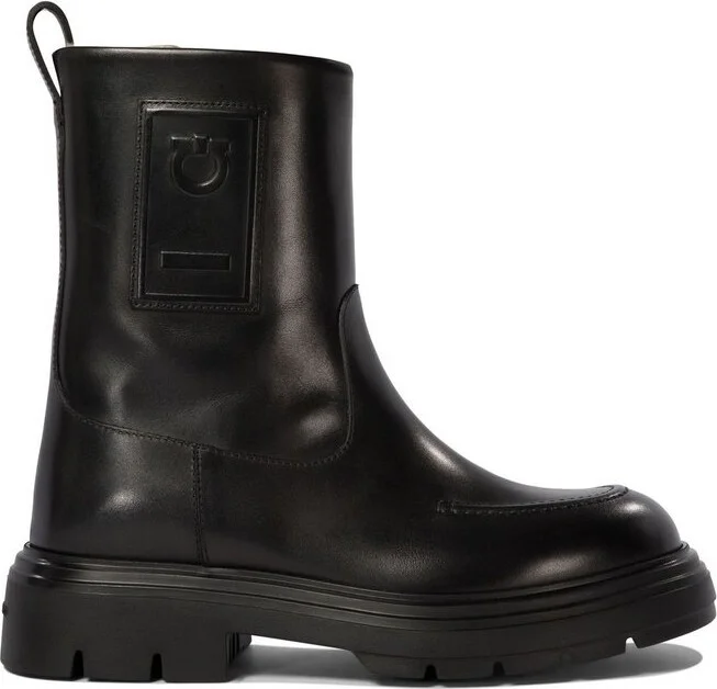 Ferragamo Logo Embossed Ankle Boots