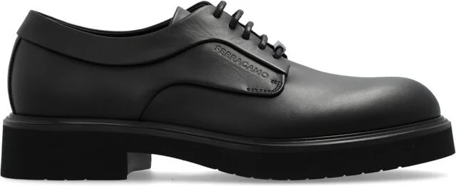 Ferragamo Logo-Embossed Lace-Up Derby Shoes