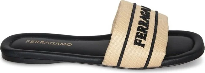 Ferragamo Logo Embossed Slides