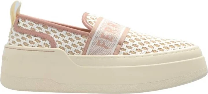 Ferragamo Logo Jacquard Platform Slip On Sneakers