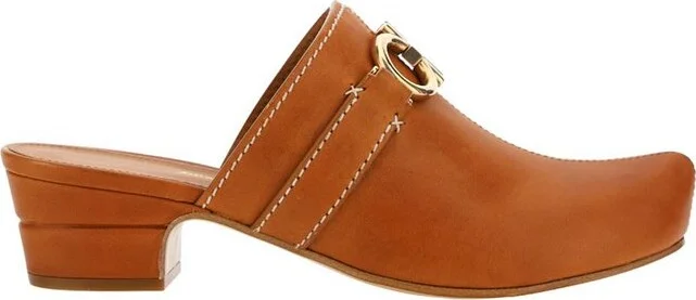 Ferragamo Logo Plaque Mules