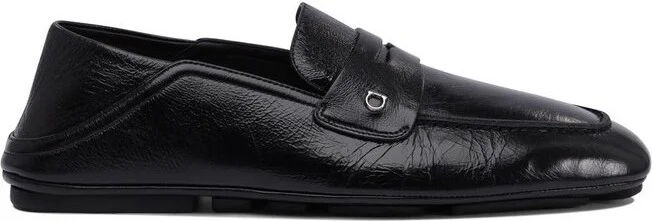 Ferragamo Logo Plaque Slip-On Loafers