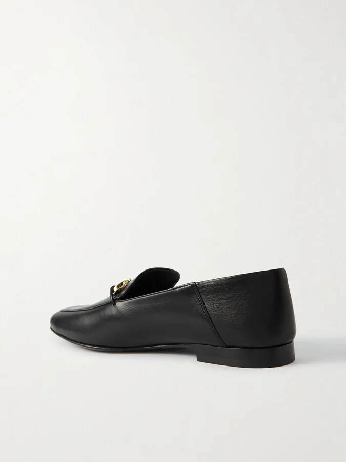 Ferragamo - Louis Collapsible-heel Embellished Leather Loafers - Black - Image 3