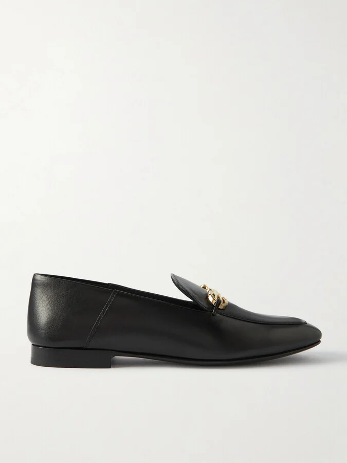 Ferragamo - Louis Collapsible-heel Embellished Leather Loafers - Black