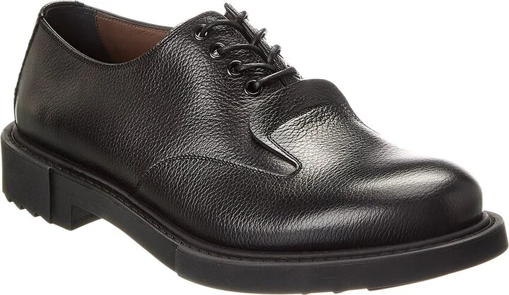 Ferragamo Lux Monsier Stirato Leather Dress Shoe