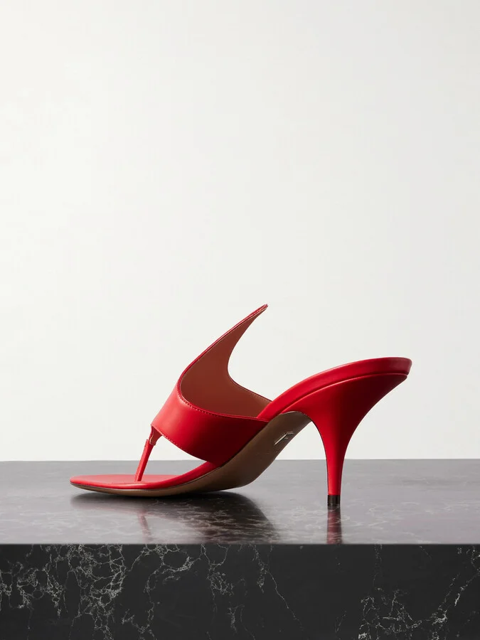 Ferragamo - Lyrai Leather Mules - Red - Image 3