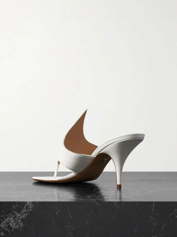 Ferragamo - Lyrai Leather Mules - White - Image 3