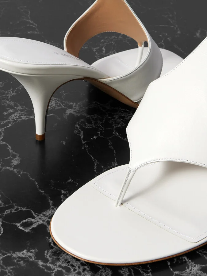 Ferragamo - Lyrai Leather Mules - White - Image 4