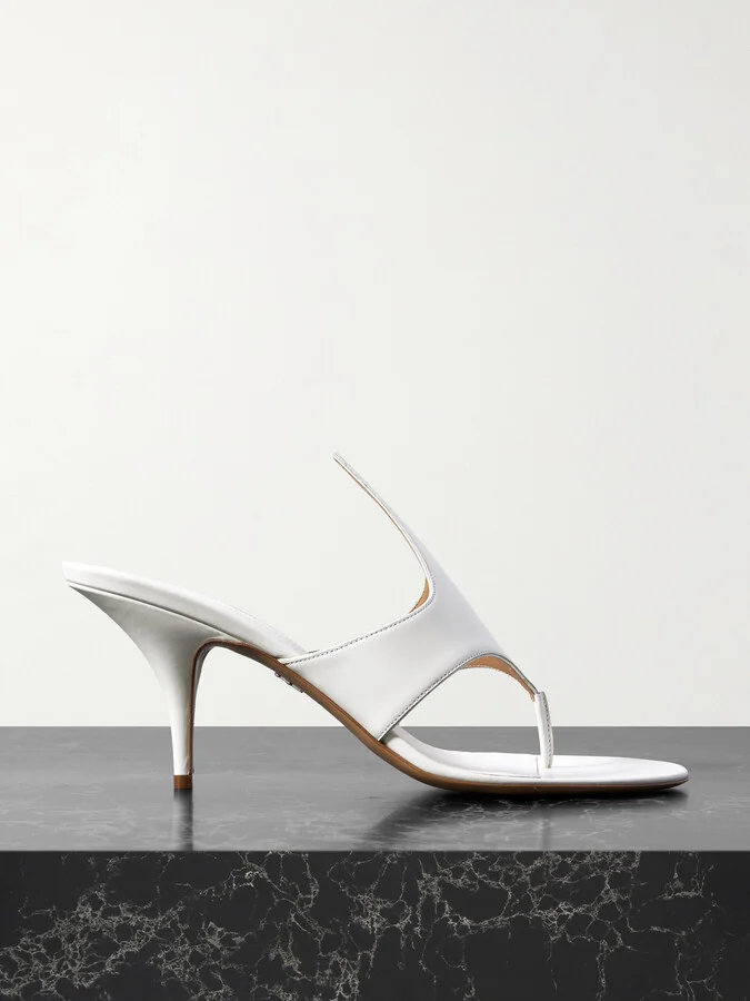 Ferragamo - Lyrai Leather Mules - White