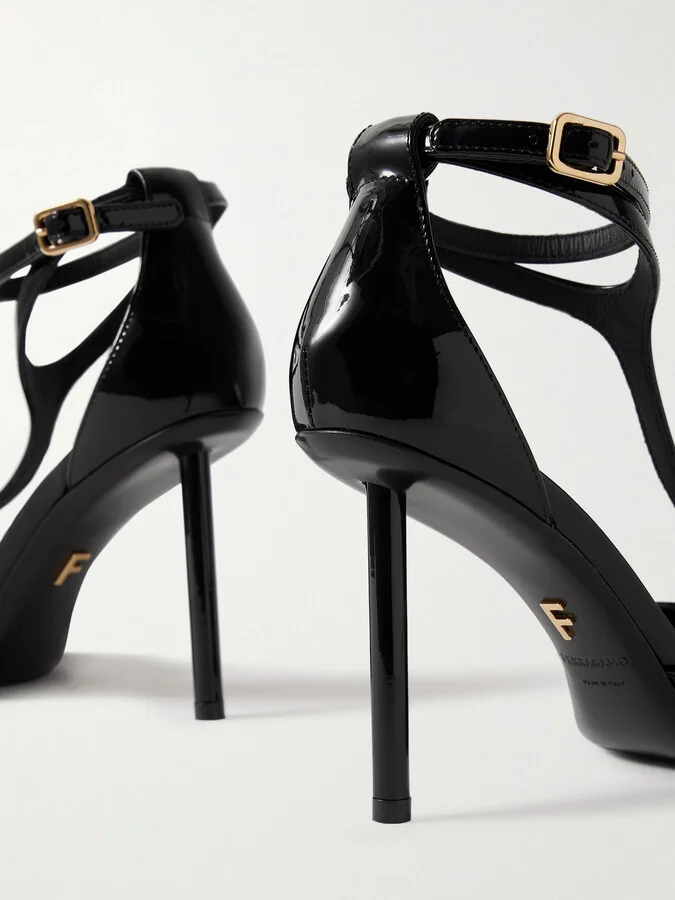 Ferragamo - Lysandra Patent-leather Pumps - Black - Image 4