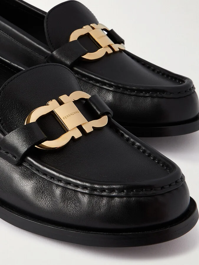 Ferragamo - Maryan 2 Embellished Leather Loafers - Black - Image 4