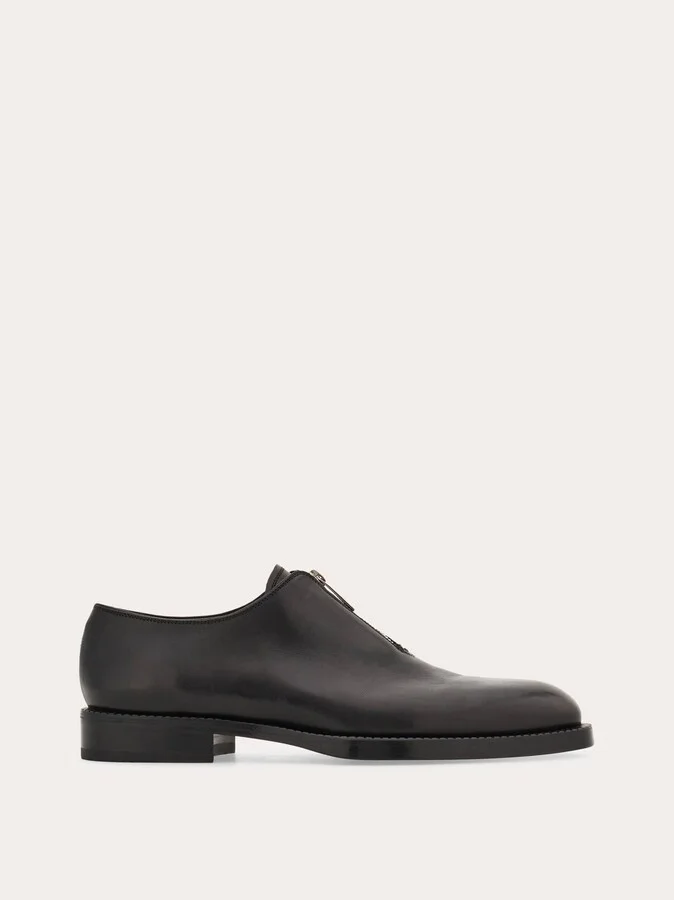 Ferragamo Men Derby shoe with zip detail Black