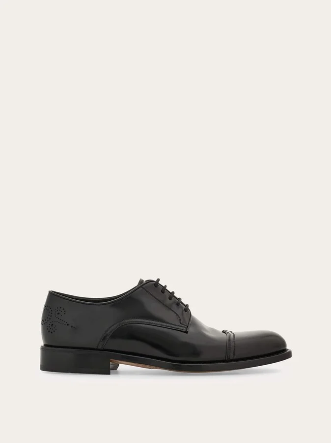 Ferragamo Men Derby with toe cap Black
