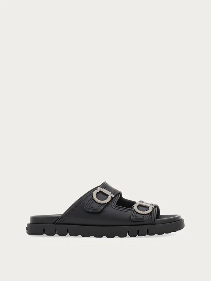 Ferragamo Men Double-strap sandal Black