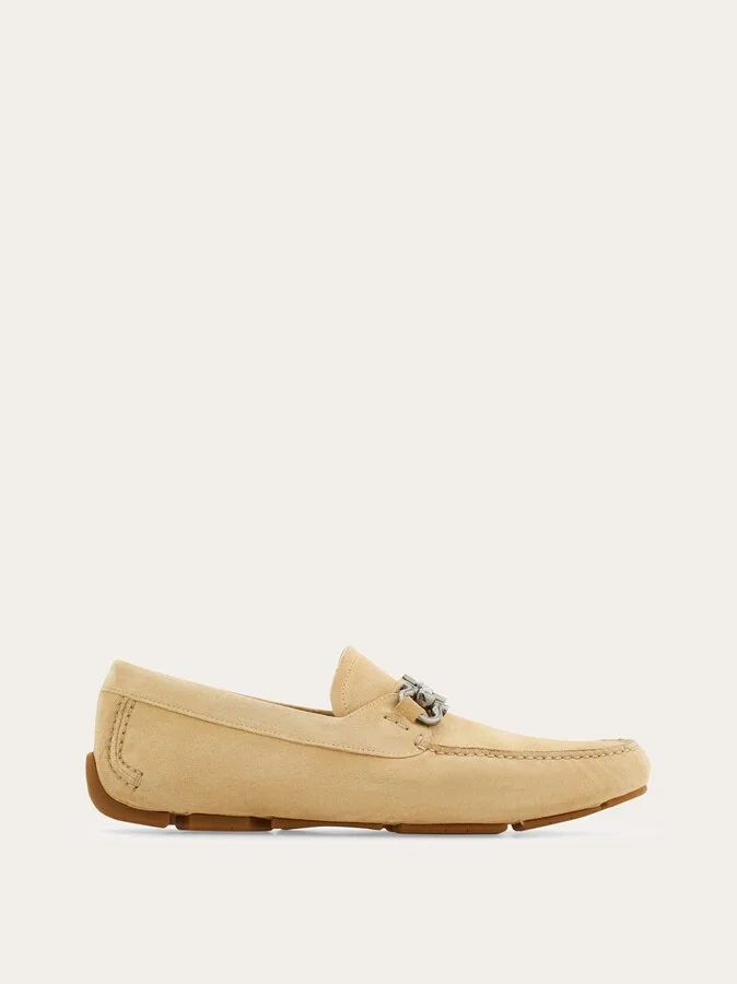 Ferragamo Men Driver with Gancini ornament Beige