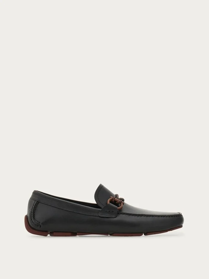 Ferragamo Men Driver with Gancini ornament Black