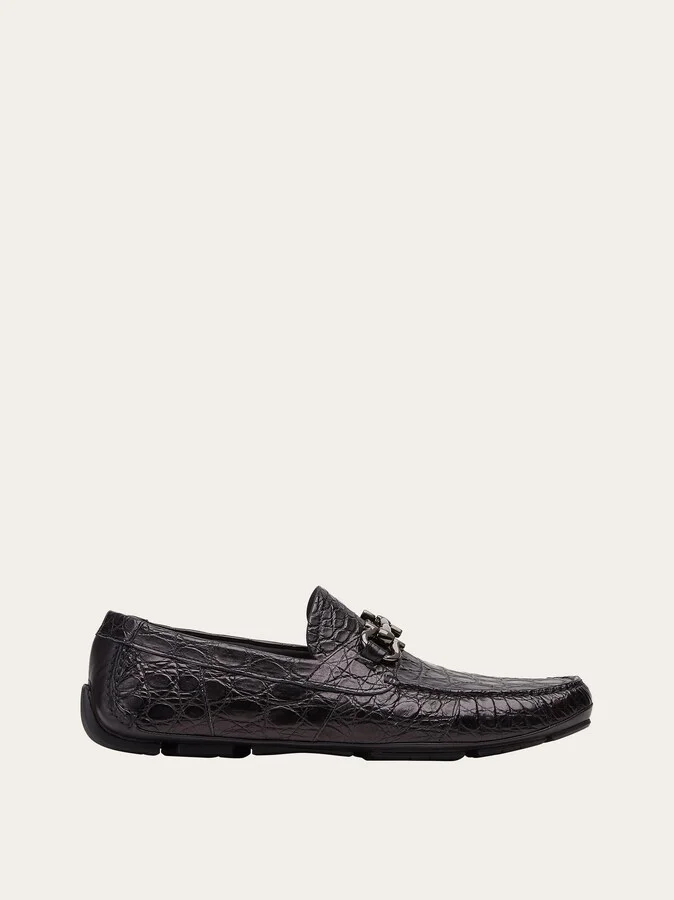 Ferragamo Men Driver with Gancini ornament Black