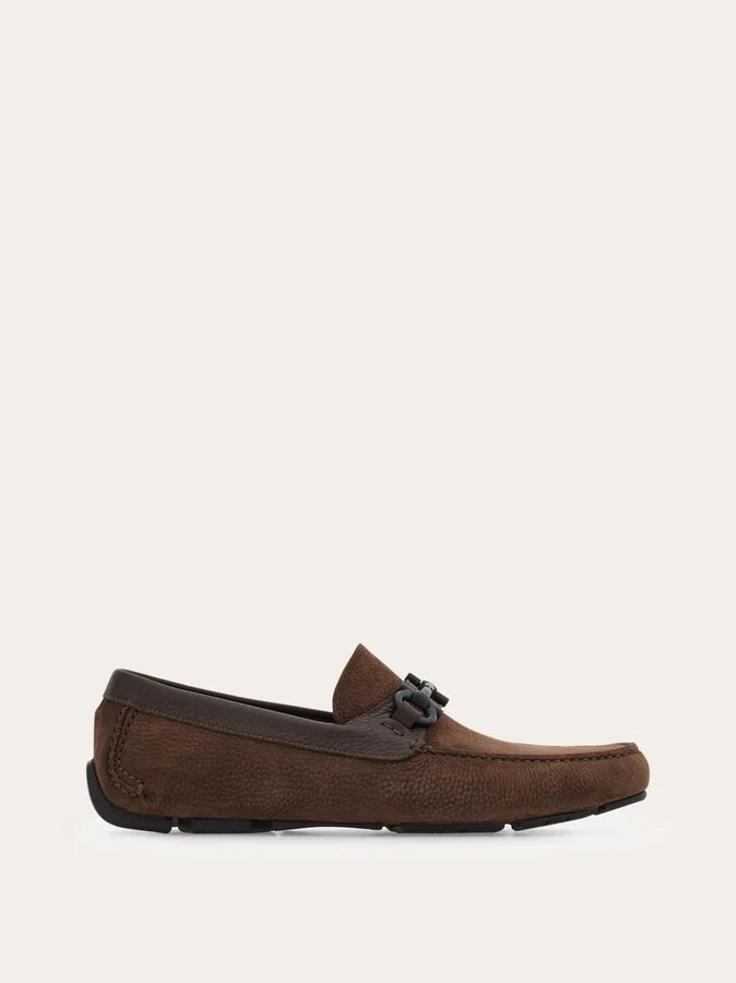 Ferragamo Men Driver with Gancini ornament Brown