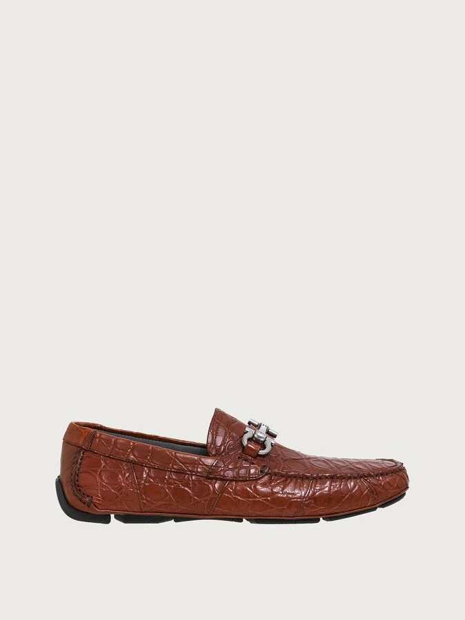 Ferragamo Men Driver with Gancini ornament Brown