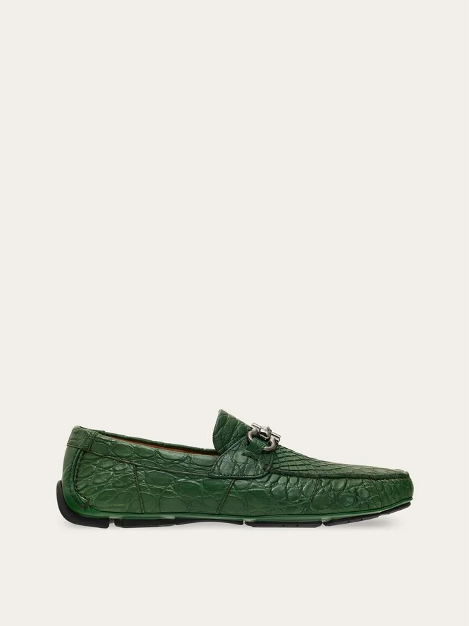 Ferragamo Men Driver with Gancini ornament Green
