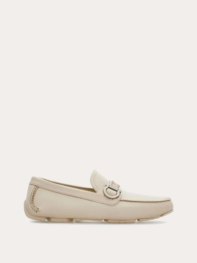 Ferragamo Men Driver with Gancini ornament White
