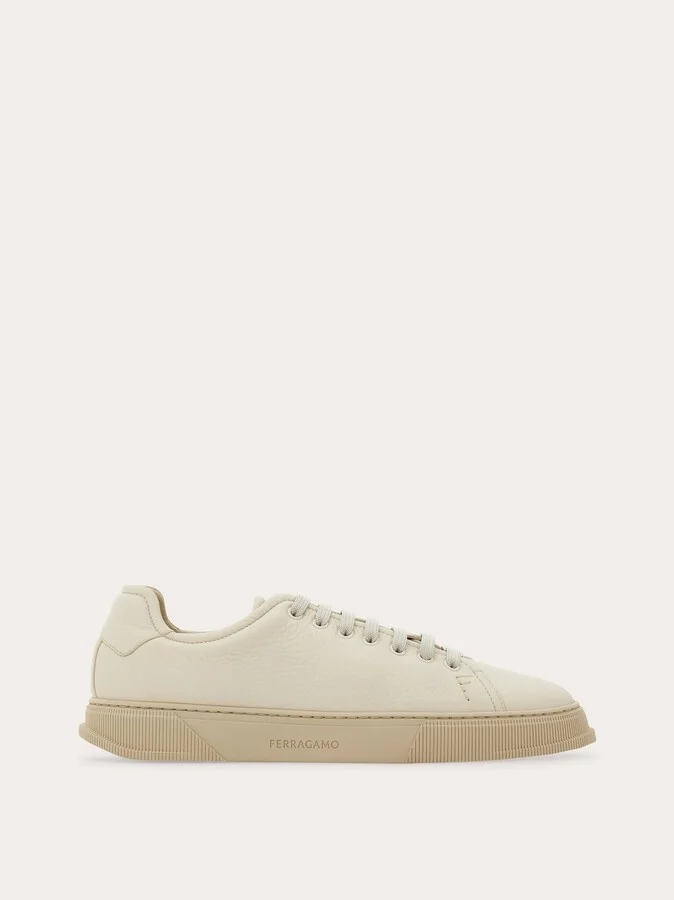 Ferragamo Men Elastic lace sneaker White