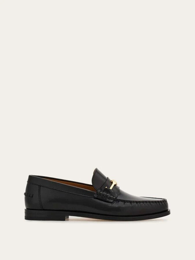 Ferragamo Men F buckle loafer Black