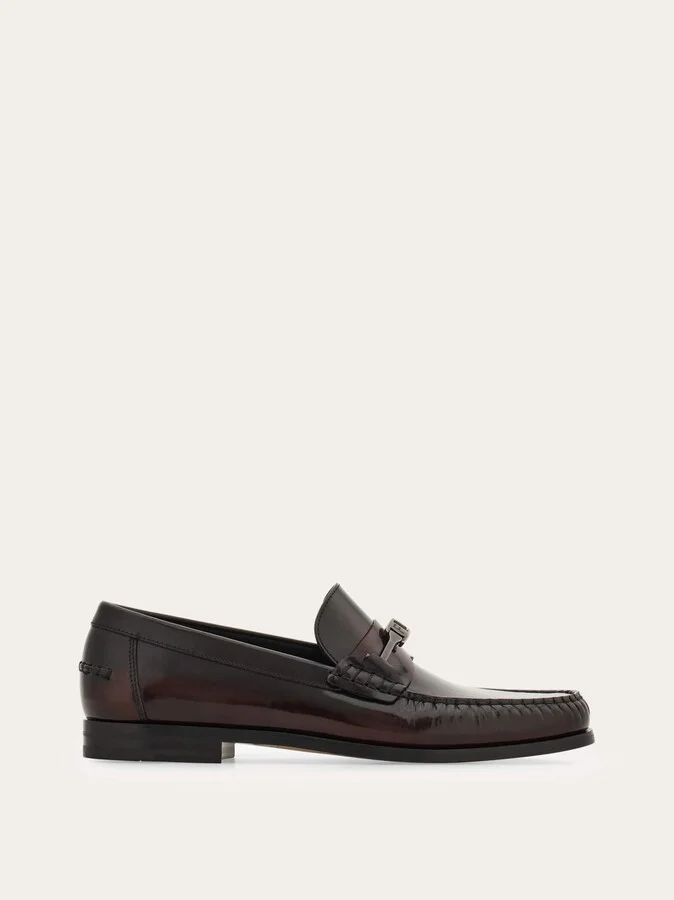 Ferragamo Men F buckle loafer Black