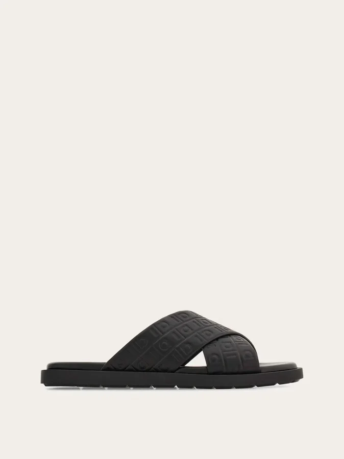 Ferragamo Men Ferragamo Monogram sandal Black