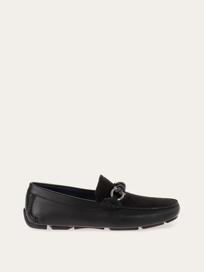 Ferragamo Men Gancini buckle driver Black