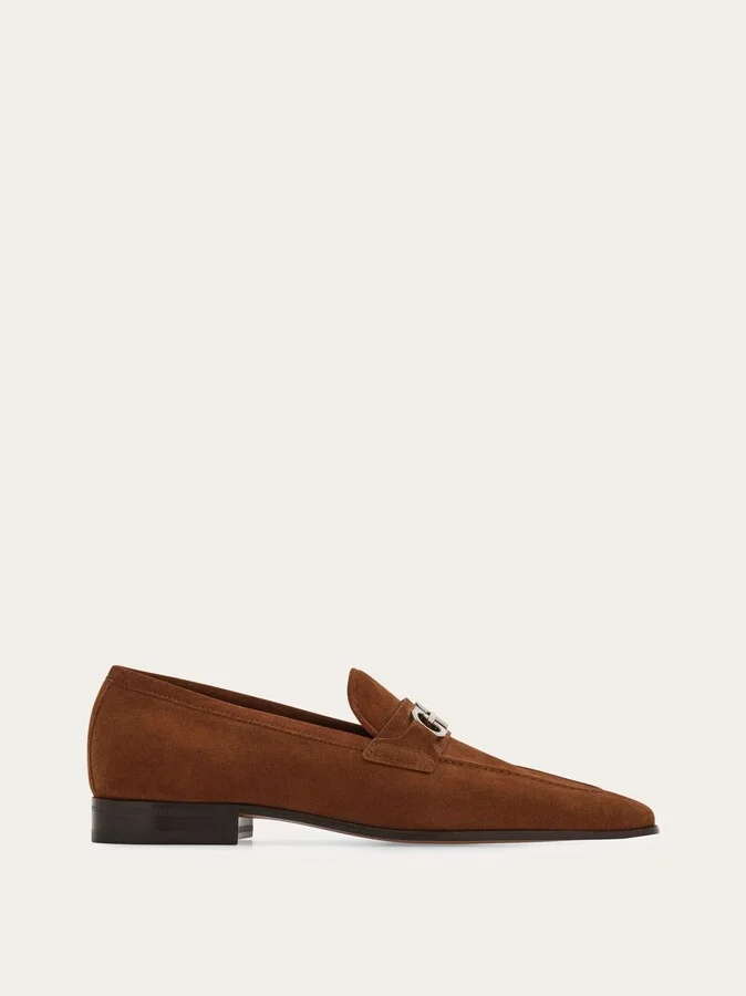 Ferragamo Men Gancini buckle loafer Brown