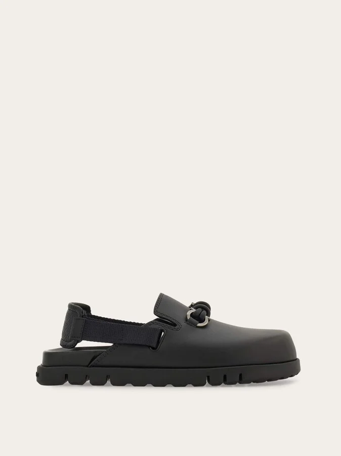 Ferragamo Men Gancini buckle mule Black