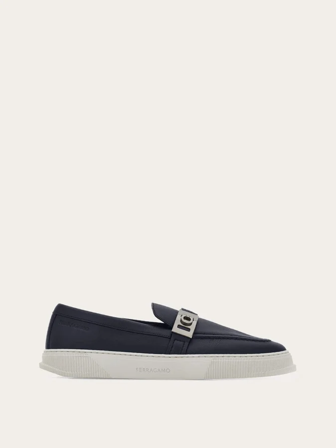 Ferragamo Men Hybrid sneaker with Hug buckle Blue