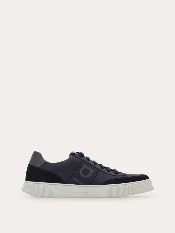 Ferragamo Men Low-top sneaker with Gancini detail Blue