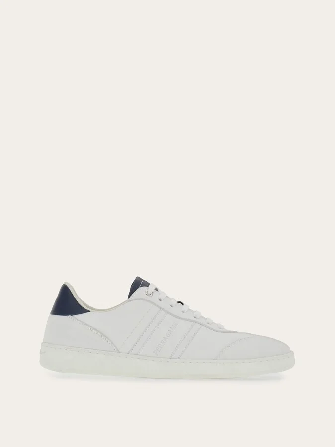 Ferragamo Men Low top sneaker with signature White