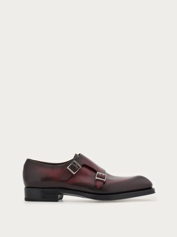 Ferragamo Men Tramezza Double monkstrap Red