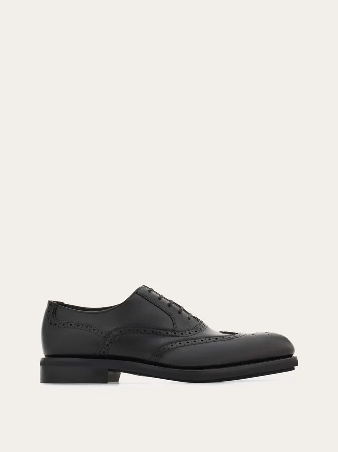 Ferragamo Men Tramezza Oxford Brogue Black