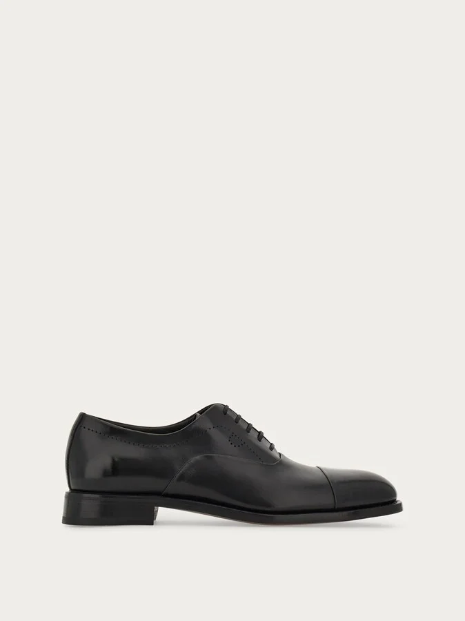 Ferragamo Men Tramezza Oxford with toe cap Black