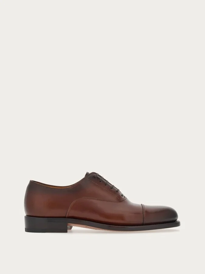 Ferragamo Men Tramezza Oxford with toe cap Brown