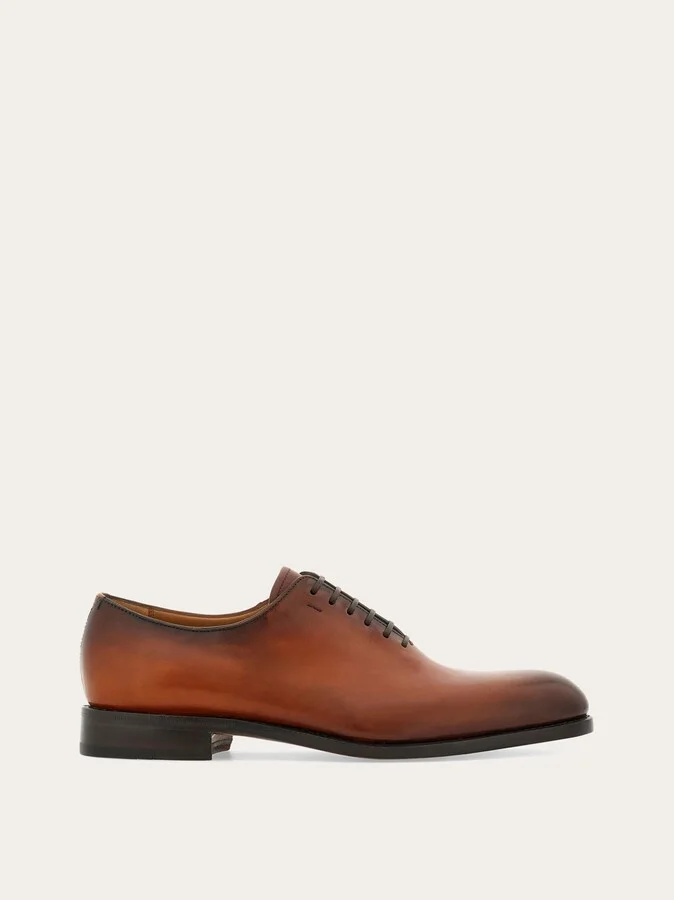 Ferragamo Men Tramezza plain toe Oxford Brown