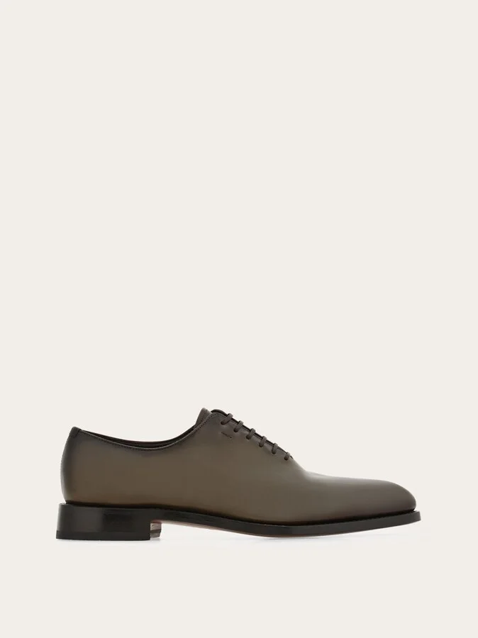 Ferragamo Men Tramezza plain toe Oxford Green