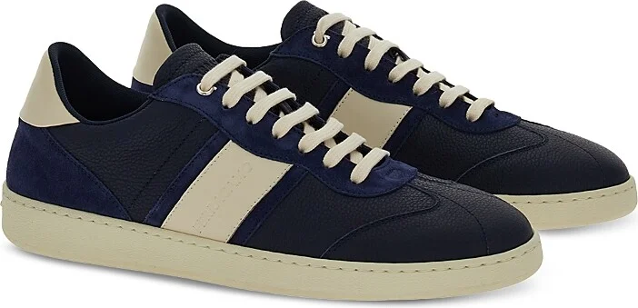 Ferragamo Men's Achille Lace Up Leather Sneakers