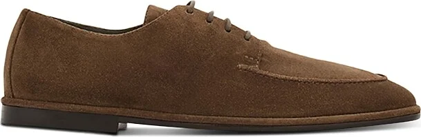 Ferragamo Men's Blader Concrete Derby Dress Shoes - Wide