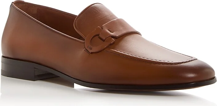 Ferragamo Men's Bonny Venice Gancini Leather Loafers - Regular