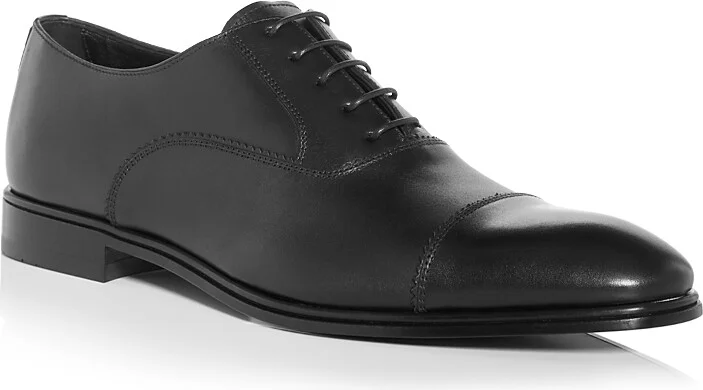 Ferragamo Men's Boston Leather Cap Toe Oxfords