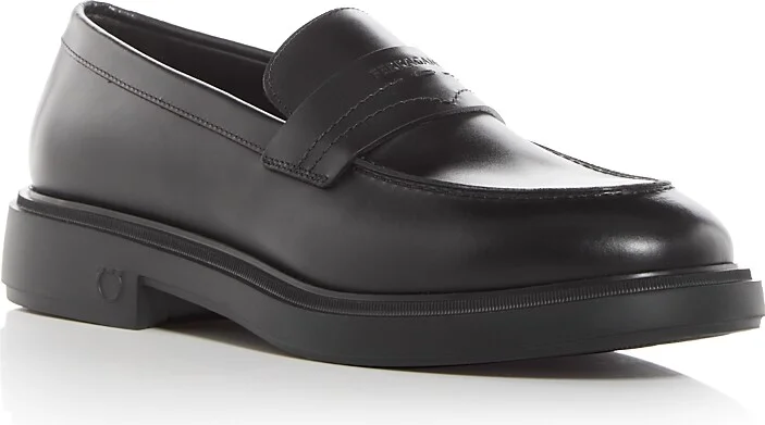 Ferragamo Men's Caligola Leather Penny Loafers