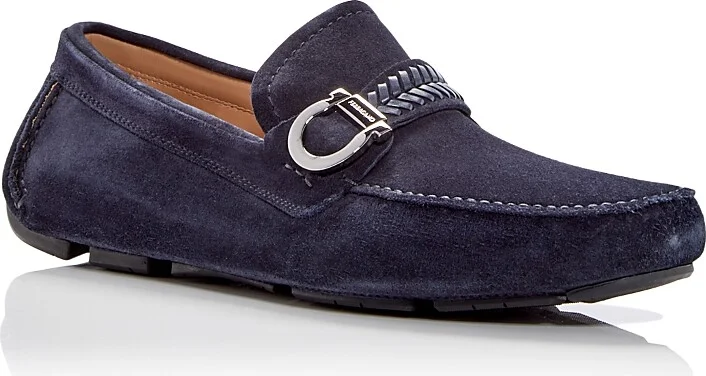 Ferragamo Men's Calipso Gancini Suede Drivers