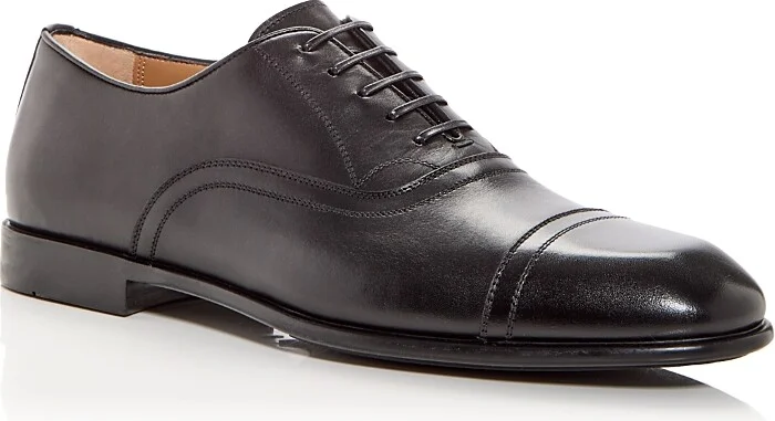 Ferragamo Men's Cortez Leather Cap Toe Oxfords